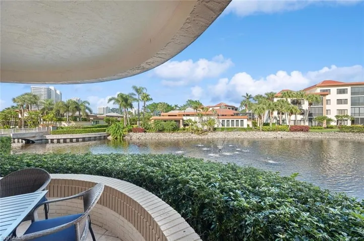 Terrace with a water view