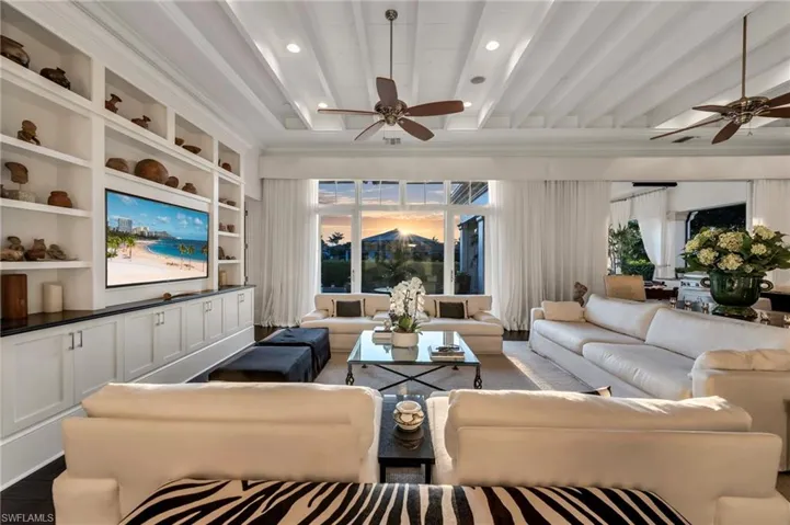 At sunset, this incredible home becomes even more desirable, as the sun sets its and this home becomes a cozy retreat.
