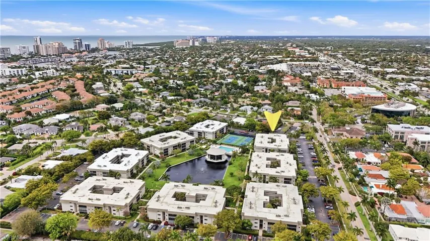 View of urban area with a nearby body of water