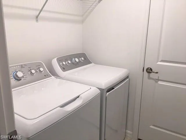 Clothes washing area with washing machine and dryer