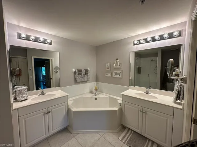 Beautiful master bath with double vanities