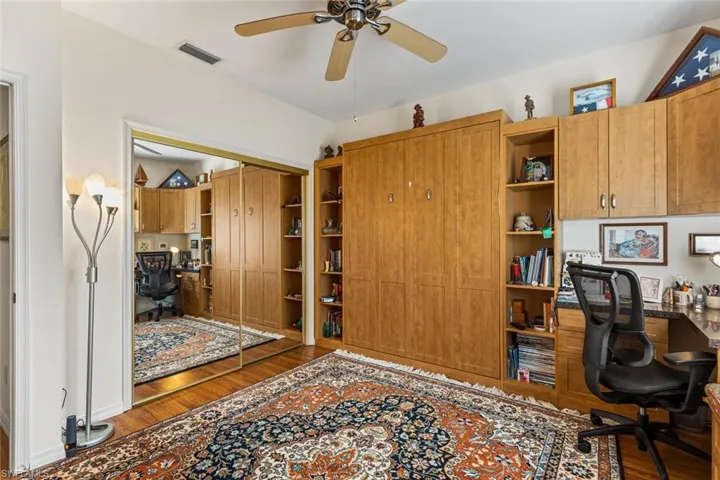 Guest Bedroom 2. View of Murphy Bed and closet.