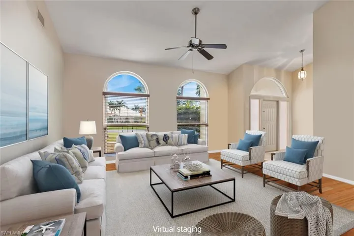 Staged Living room featuring tile flooring.