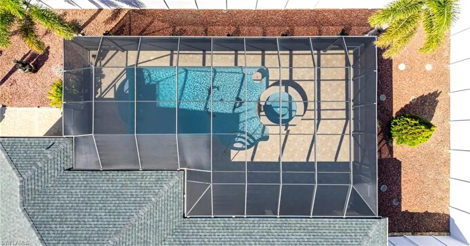 Bird's eye view of a pool
