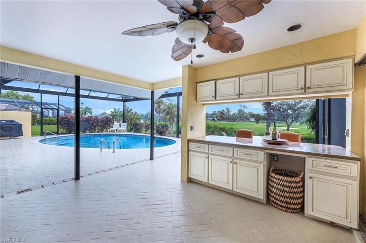 Outside Lanai with Bar/Cabinets, Sitting Area- Room for Wine Fridge
