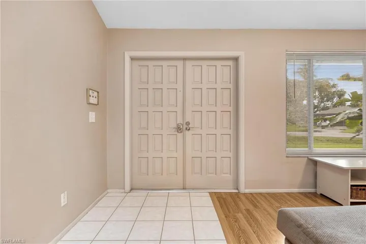 Foyer with double door entry