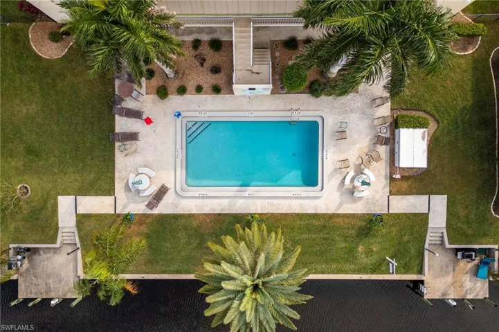 Bird's eye view of a pool