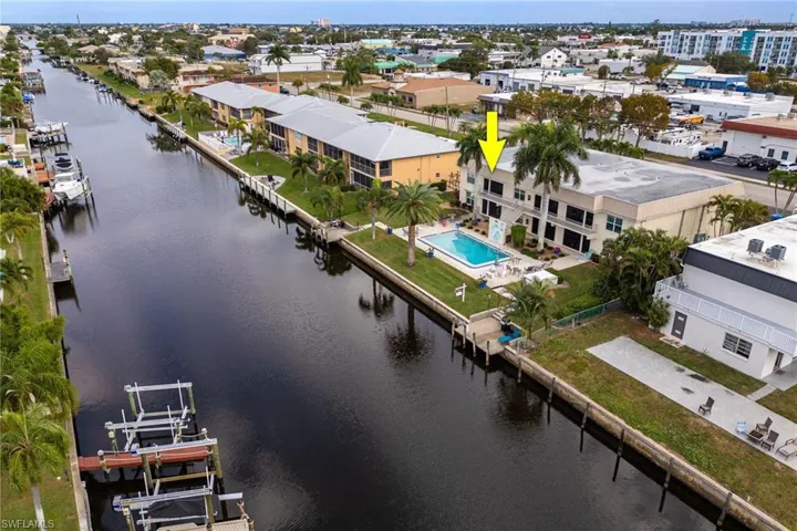 Drone / aerial view of a large body of water