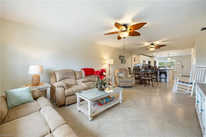 Living room with a ceiling fan