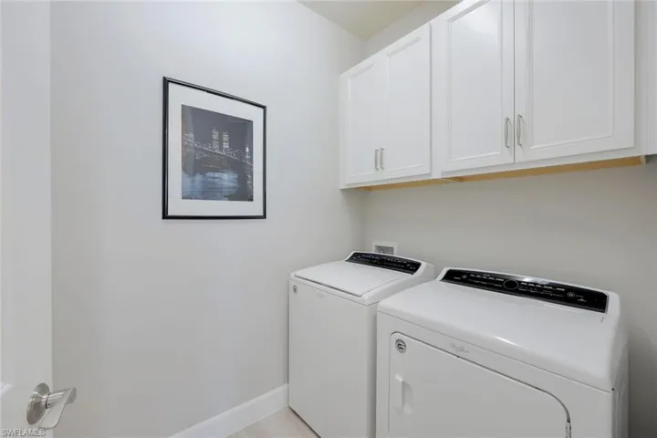 Laundry area with cabinets, independent washer and dryer, and washer hookup