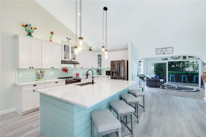 Upgraded kitchen with large island