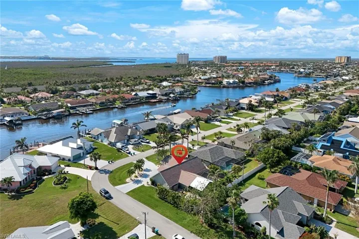 Aerial of home and neighborhood