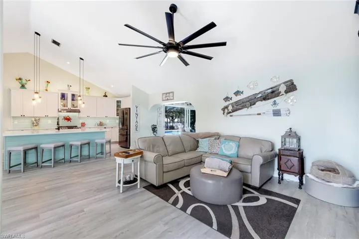 Living room and kitchen