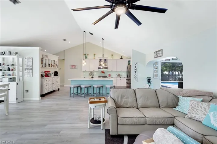 Living room and kitchen