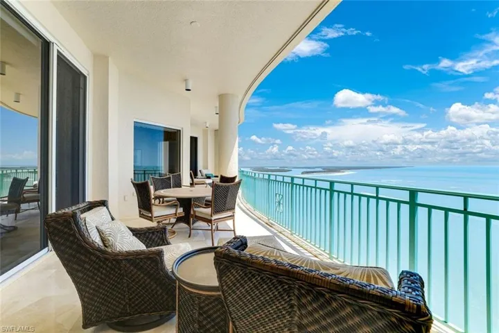 Balcony with a water view