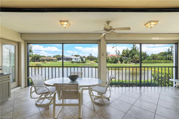 The Tiled Lanai offers a Built In Grill, Hurricane Electric Shutter, Screened