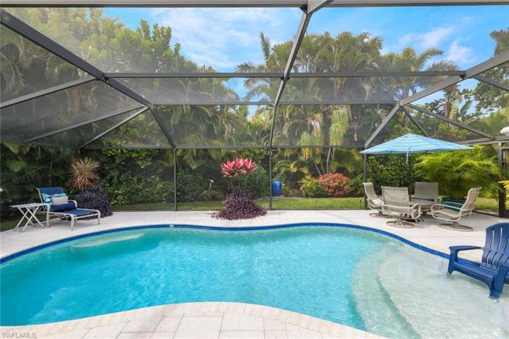 Inviting pool and patio area