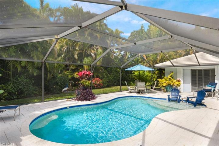 Inviting pool and patio area