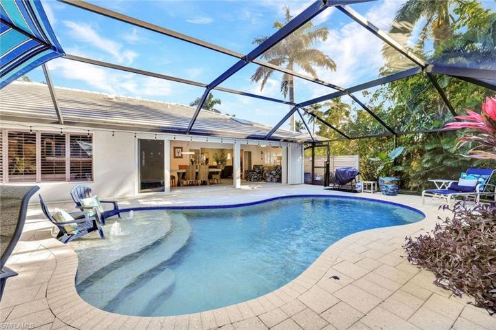 Inviting pool and patio area
