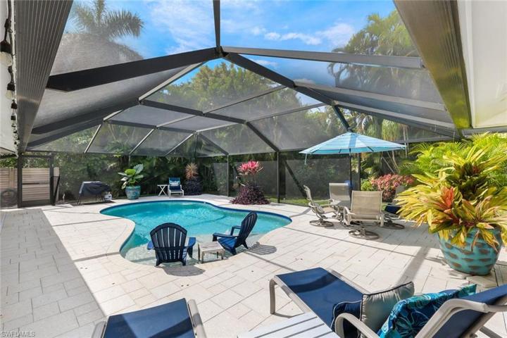 Inviting pool and patio area