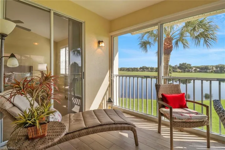 Balcony with a water view