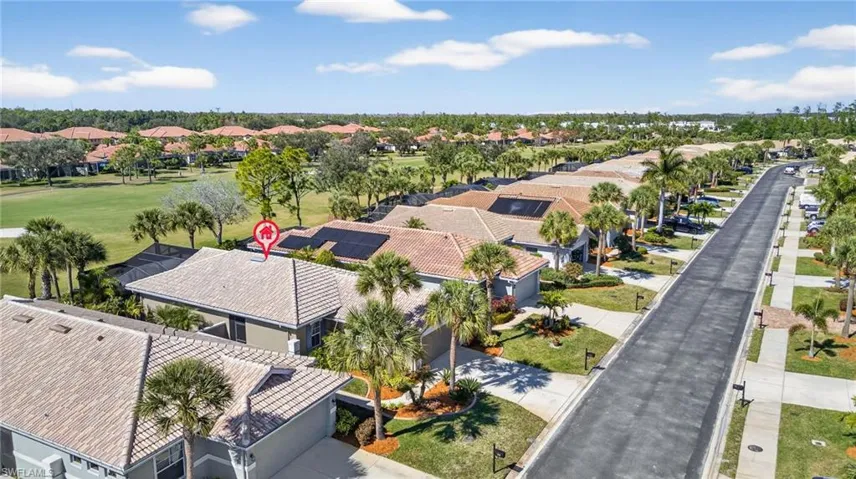 Aerial view of residential area