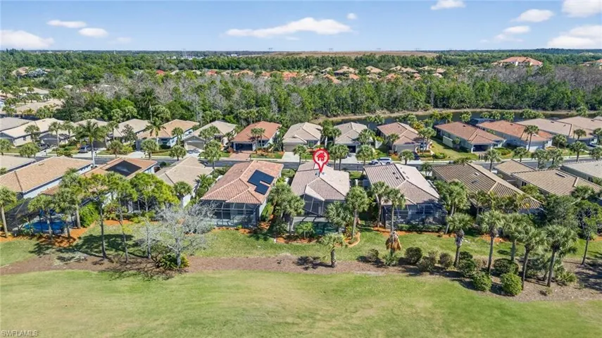 Aerial perspective of suburban area