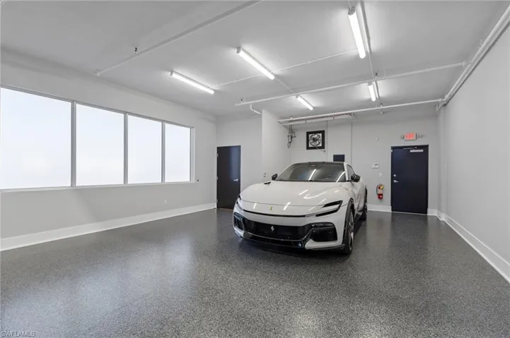 Garage with baseboards