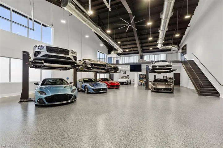 Garage with baseboards