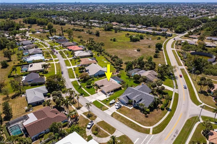 Aerial view with a residential view