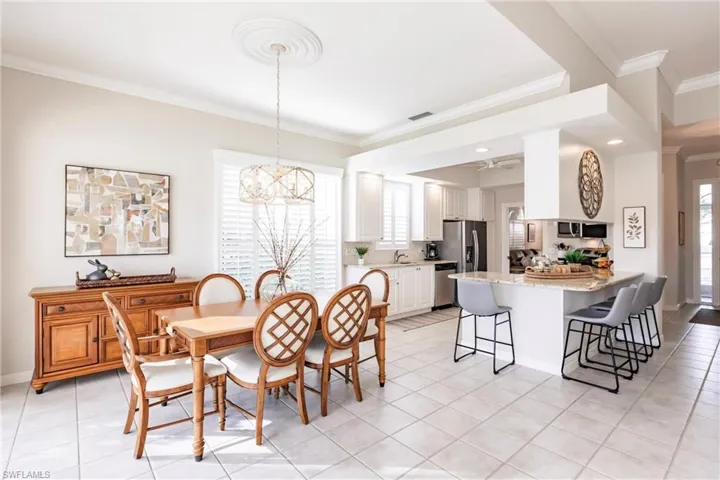 Spacious dining area.