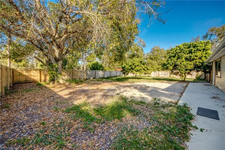 View of fenced side yard