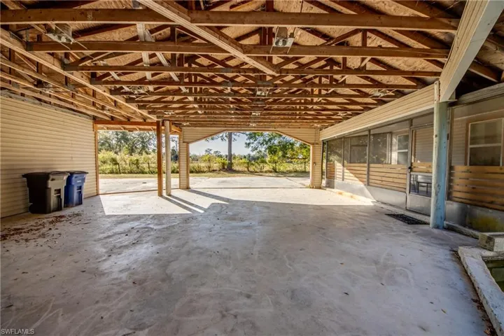 View of stable/carport