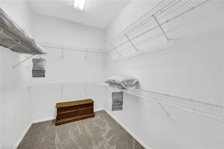 Walk in closet featuring carpet