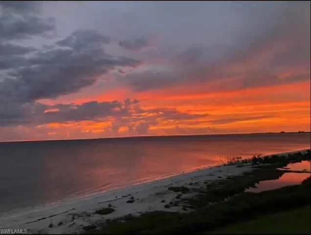 View of sunset from balcony