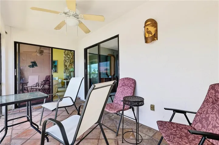 This lanai is plenty big and is accessible from the living room and master BR