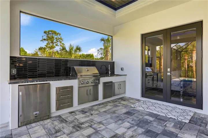 View of patio / terrace with french doors and area for grilling