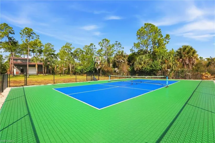 View of the pickleball court