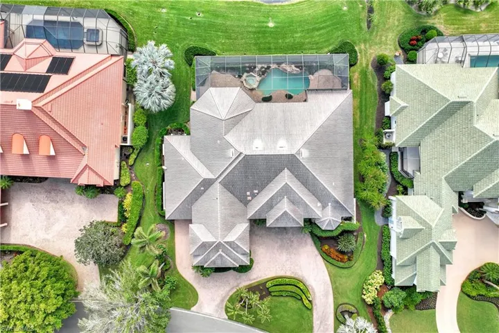 This is an aerial view of the home.