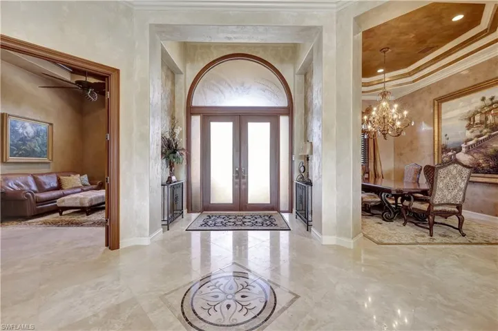 Grand is the appropriate word to describe this stunning open entryway.