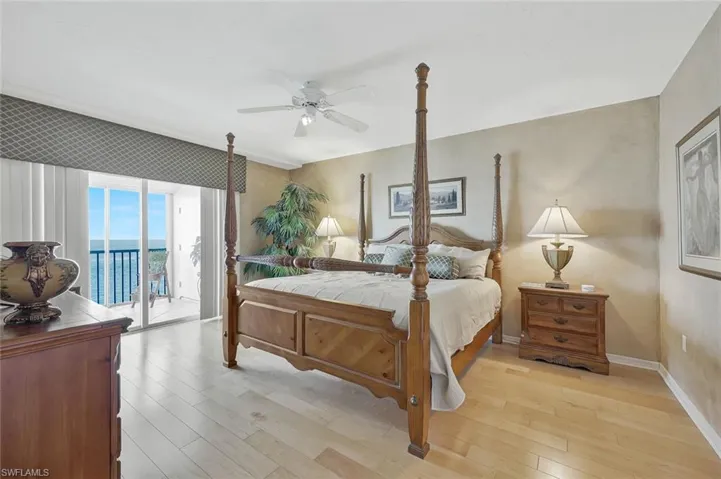 King bed and private balcony access, Gulf views