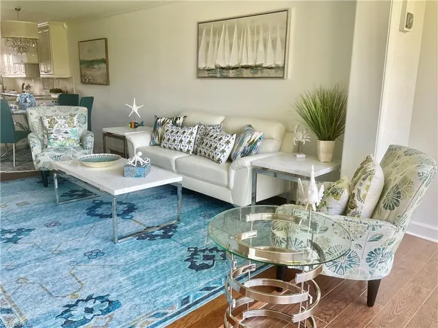 Living room featuring hardwood / wood-style floors