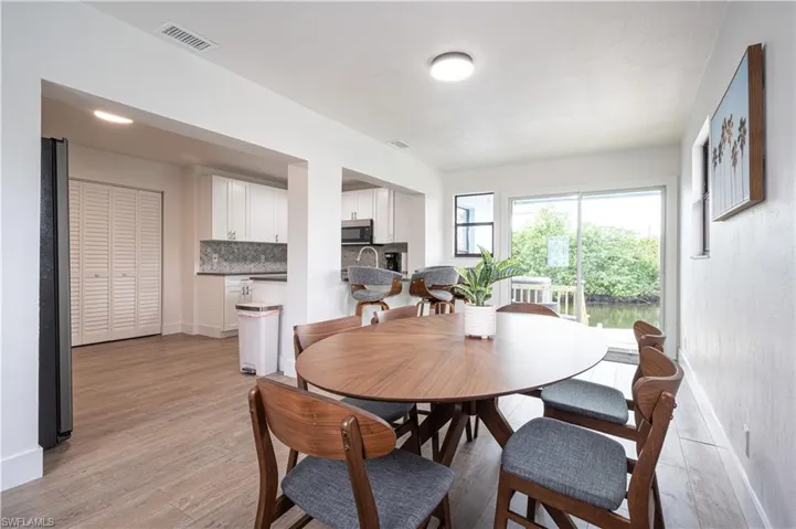 Dining area featuring light hardwood / wood-style floors