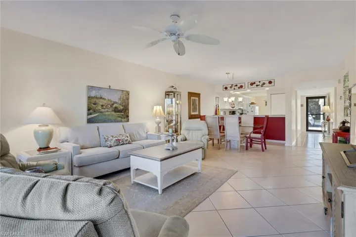 Open concept in the living and dining area