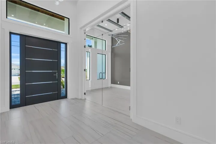 Foyer entrance featuring a high ceiling and a healthy amount of sunlight