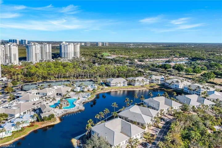 Drone / aerial view of a nearby body of water