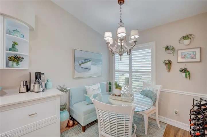 Eat-in kitchen area with extended counters and remodeled kitchen and floors