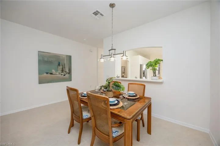 Plenty of room for extended table and additional furnishings