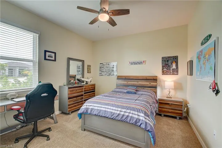 Bedroom #2 with plenty of space for full sized bed, desk, nightstand, and dresser.
