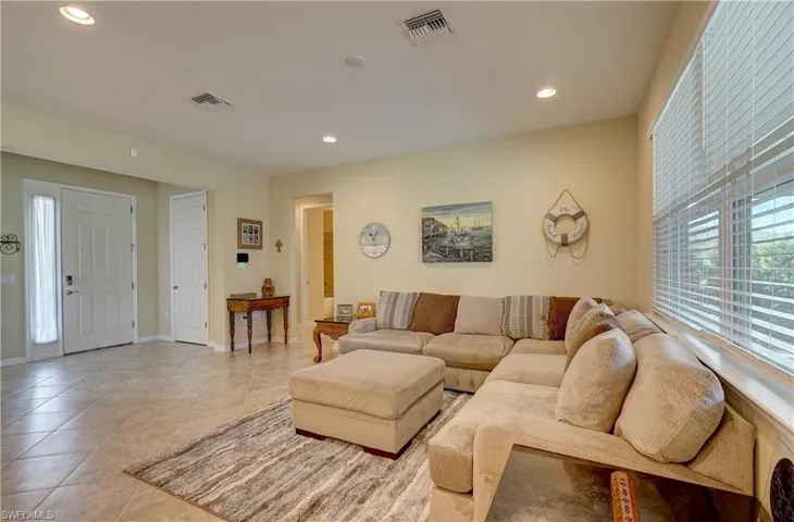 With the separate flex space, this can be kept for entertaining, or make it your main living room and use the flex space for an office, craft, or play room